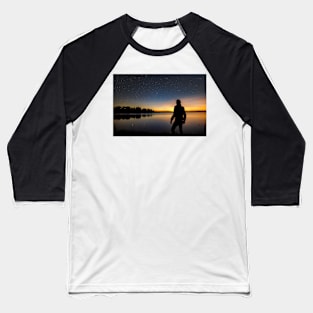 Stargazer looking at a comet, (C055/5448) Baseball T-Shirt